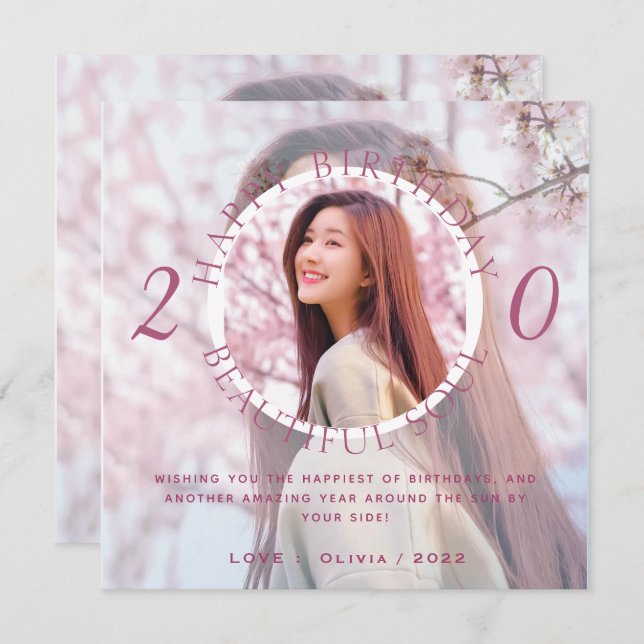 Cartão de Aniversário Feliz Personalizar Camada Du (Frente/Verso)