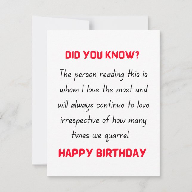 Cartão de Aniversário Feliz Romântico para Ele e p (Frente)