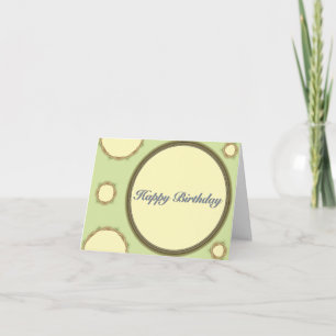 Cartão de Aniversário Feliz Verde Amarelo