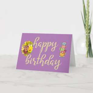 Cartão de Aniversário Feminino das Flores e das 