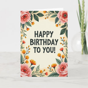 Cartão de Aniversário Festivo Blush
