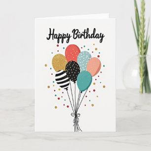 Cartão de Aniversário Festivo Brilhante