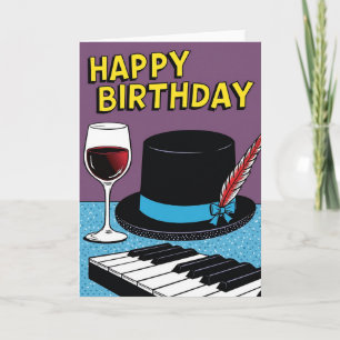 Cartão de Aniversário Festivo de Arte Pop