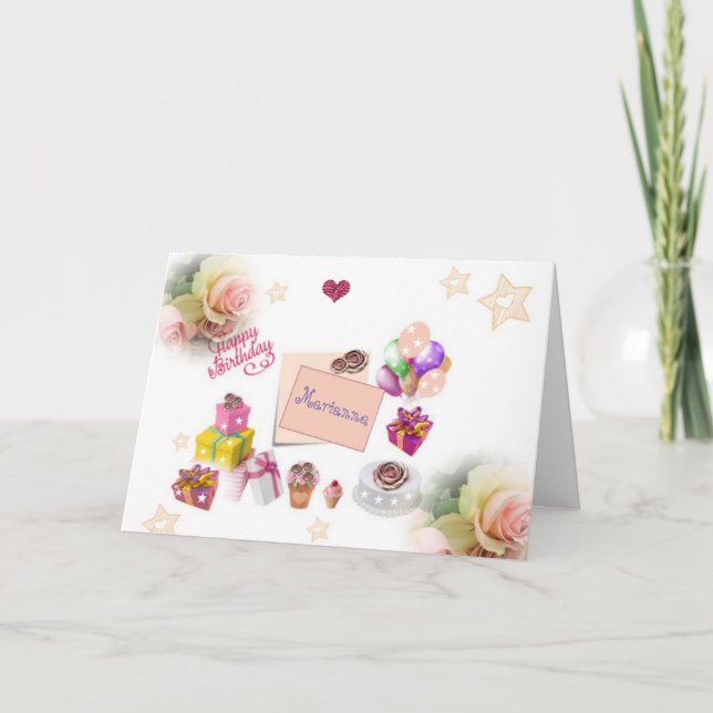 Cartão de Aniversário Festivo Feliz (Frente)