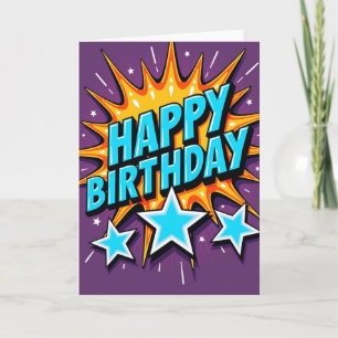 Cartão de Aniversário Festivo Vibrante