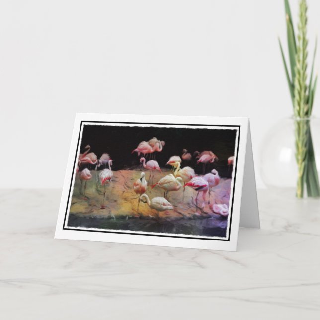 Cartão de Aniversário Flamingo (Frente)