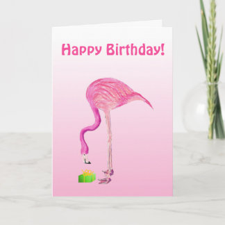 Cartão de aniversário Flamingo