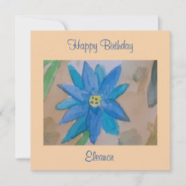 Cartão de Aniversário Flor Azul
