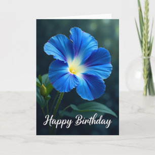 Cartão de Aniversário Flor Azul Doce