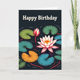 Cartão de Aniversário Flor de Água