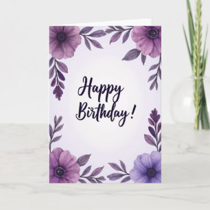 Cartão de Aniversário Flor de Ameixa