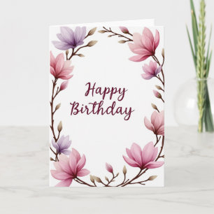 Cartão de Aniversário Flor de Coroa
