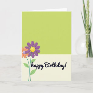 Cartão de Aniversário Flor de Duas Cores