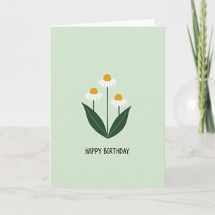 Cartão de Aniversário Flor de Hortelã Verde