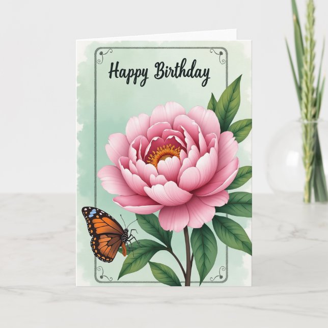 Cartão de Aniversário Flor de Inseto (Frente)