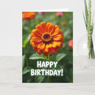 Cartão de Aniversário Flor de Laranja Alegre