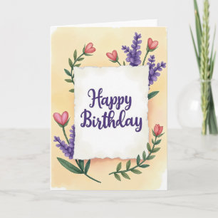 Cartão de Aniversário Flor de Listras