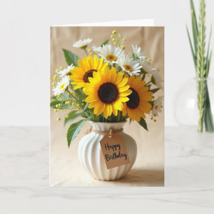 Cartão de Aniversário Flor de Margarida