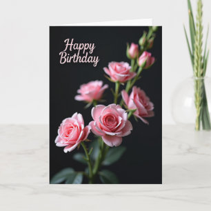 Cartão de Aniversário Flor de Nascimento Rosa Doce