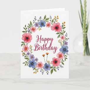 Cartão de Aniversário Flor de Vinca
