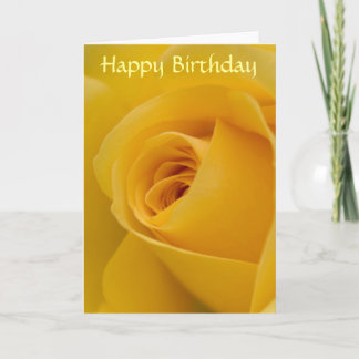 Cartão de aniversário - flor do rosa amarelo
