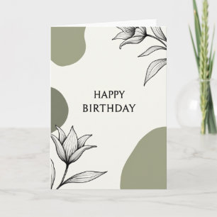 Cartão de Aniversário Flor Linha Fina