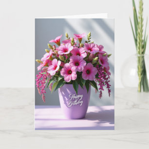 Cartão de Aniversário Flor Magenta