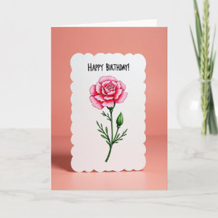 Cartão de Aniversário Flor Rosa Doce