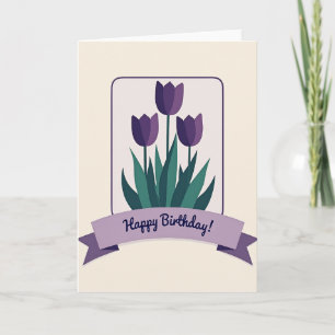 Cartão de Aniversário Flor Violeta