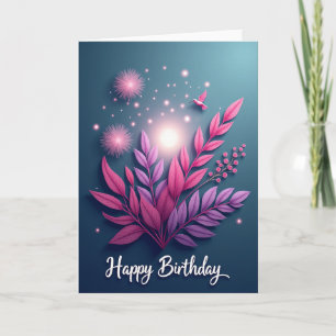 Cartão de Aniversário Flor Violeta