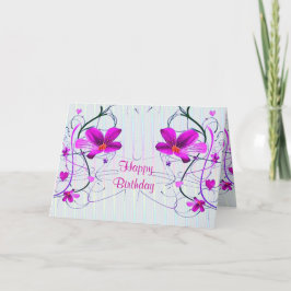 Cartão de Aniversário Floral