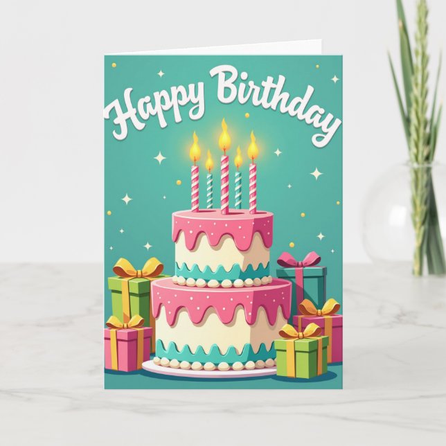 Cartão de Aniversário Floral (Frente)