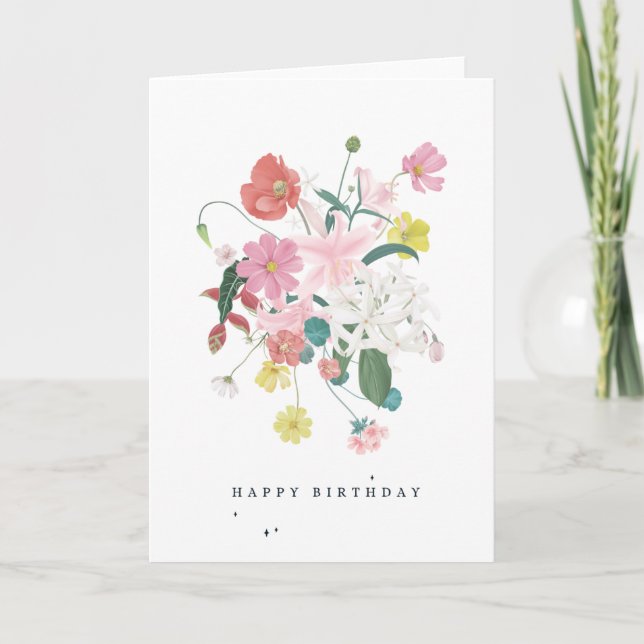 Cartão de Aniversário Floral (Frente)