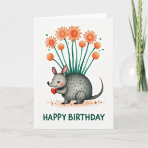 Cartão de Aniversário Floral Amigo