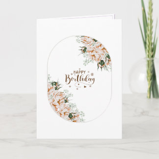 Cartão de Aniversário Floral Aquarela Rosas Elegan