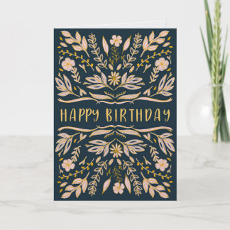 Cartão de Aniversário Floral Boho para Ela