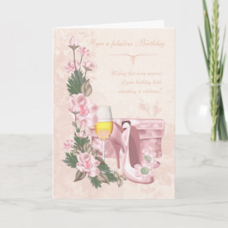 Cartão de Aniversário Floral Com Calçados, Carteir