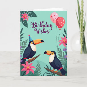 Cartão de Aniversário Floral da Selva