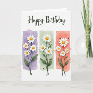 Cartão de Aniversário Floral de Primavera