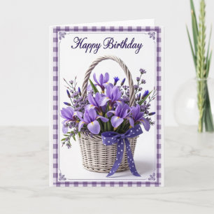 Cartão de Aniversário Floral de Vime