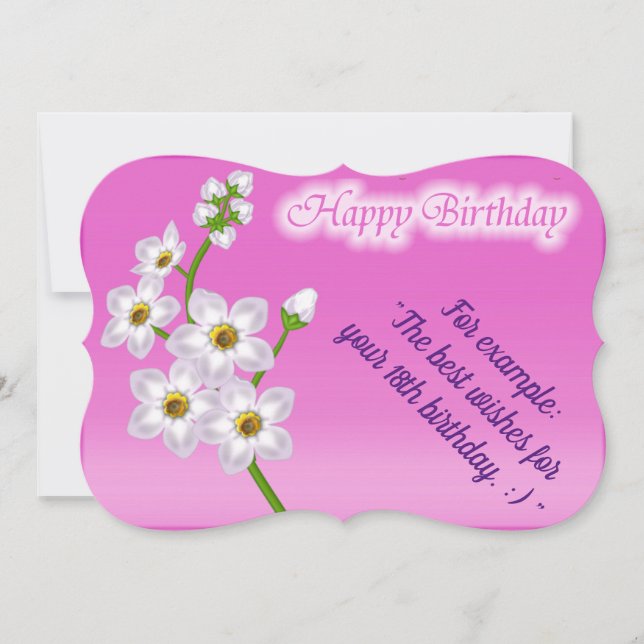 Cartão de Aniversário Floral Elegante (Frente)