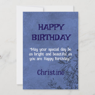 Cartão de Aniversário Floral Elegante