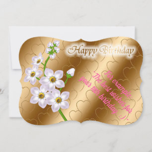 Cartão de Aniversário Floral Elegante