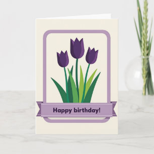 Cartão de Aniversário Floral Elegante