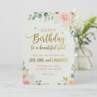 Cartão de Aniversário Floral Elegante – Feliz Aniv