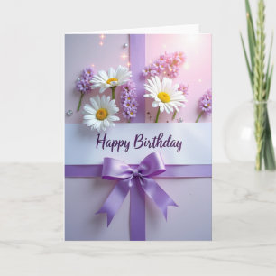 Cartão de Aniversário Floral em Flor