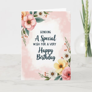 Cartão de Aniversário Floral Especial