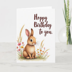 Cartão de Aniversário Floral Fawn