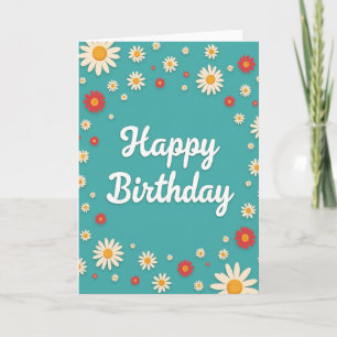 Cartão de Aniversário Floral Festivo
