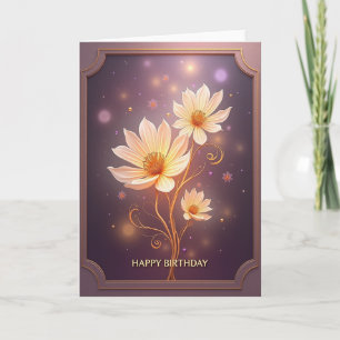 Cartão de Aniversário Floral Glow